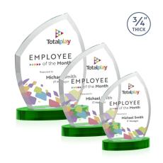 Daltry Full Color Green on Alberton Base Abstract / Misc Crystal Award - Glass Awards