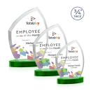 Daltry Full Color Green on Alberton Base Peak Crystal Award