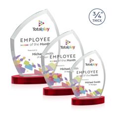 Daltry Full Color Red on Alberton Base Abstract / Misc Crystal Award - Newest Additions