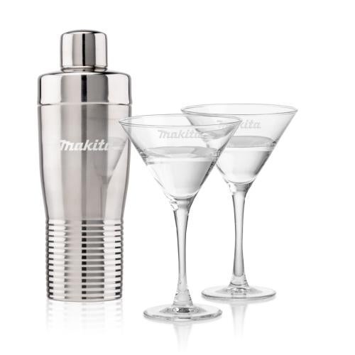 Corporate Recognition Gifts - Etched Barware - Genoa Shaker & Connoisseur Martini Set