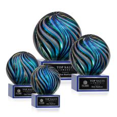 Malton Blue on Hancock Base Spheres Glass Award - Art Glass Awards