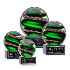 Zodiac Black on Hancock Base Spheres Glass Award - Corporate Awards