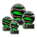 Zodiac Green on Hancock Base Spheres Glass Award