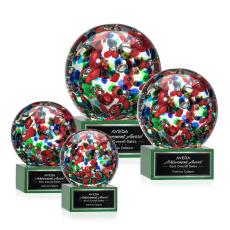 Fantasia Green on Hancock Base Spheres Glass Award - Crystal Awards