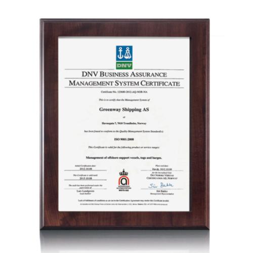 Corporate Awards - Certificate Frames - Dovercourt Cretificate Frame