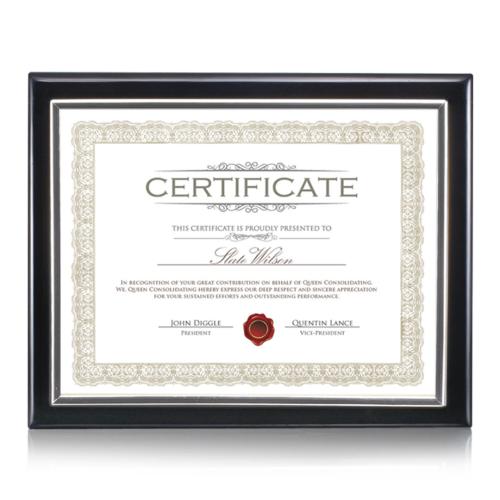 Corporate Awards - Certificate Frames - Oakleigh Certificate Holder - Black