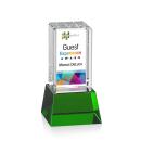 Robson Full Color Green on Base Obelisk Crystal Award