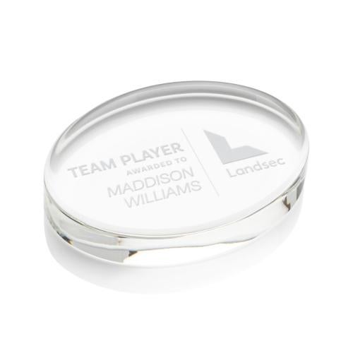 Corporate Awards - Crystal Awards - Logan Oval Paperweight