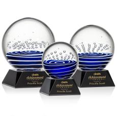 Tranquility Black on Sheffield Base Spheres Glass Award - Modern Awards