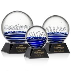 Tranquility Black on Sheffield Base Spheres Glass Award - Glass Awards
