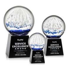 Starburst Black on Fortino Base Spheres Glass Award - Glass Awards