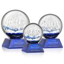 Starburst Blue on Sheffield Base Spheres Glass Award