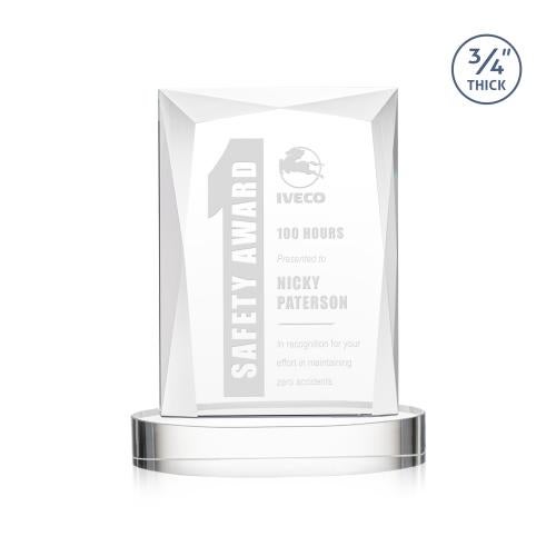 Corporate Awards - Crystal Awards - Messina Starfire on Alberton Base Rectangle Crystal Award