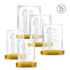 Messina Gold on Alberton Base Rectangle Crystal Award - Corporate Awards