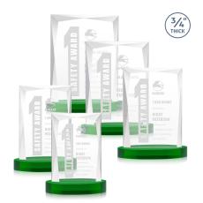 Messina Green on Alberton Base Rectangle Crystal Award - Newest Additions