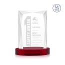 Messina Red on Alberton Base Rectangle Crystal Award