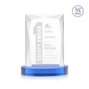 Messina Sky Blue on Alberton Base Rectangle Crystal Award