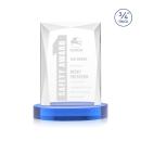 Messina Sky Blue on Alberton Base Rectangle Crystal Award