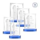 Messina Sky Blue on Alberton Base Rectangle Crystal Award