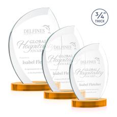 Wichita Amber on Alberton Base Flame Crystal Award - Newest Additions