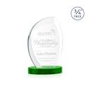 Wichita Green on Alberton Base Flame Crystal Award