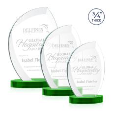 Wichita Green on Alberton Base Flame Crystal Award - Corporate Awards