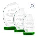 Wichita Green on Alberton Base Flame Crystal Award