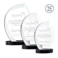 Wichita Black on Alberton Base Flame Crystal Award - Corporate Awards