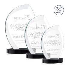 Wichita Black on Alberton Base Flame Crystal Award - Newest Additions