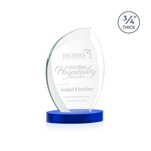 Corporate Awards - Crystal Awards - Wichita Blue on Alberton Base Peak Crystal Award