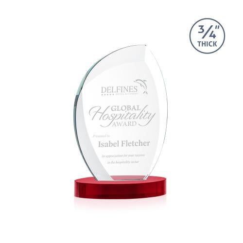 Corporate Awards - Crystal Awards - Wichita Red on Alberton Base Peak Crystal Award