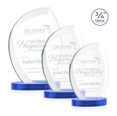 Wichita Sky Blue on Alberton Base Flame Crystal Award - Corporate Awards