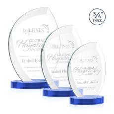 Wichita Sky Blue on Alberton Base Flame Crystal Award - Newest Additions