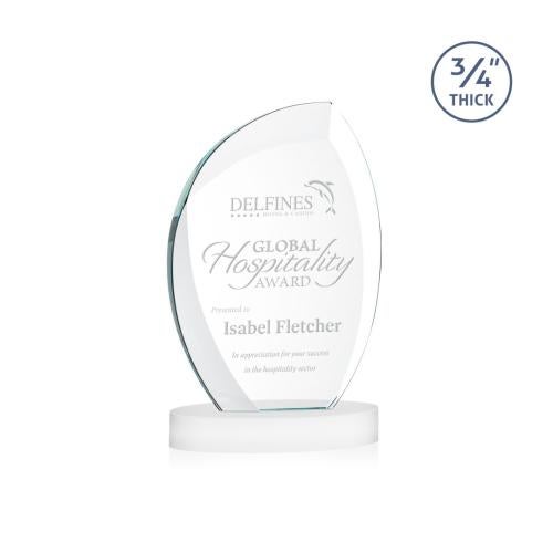 Corporate Awards - Crystal Awards - Wichita White on Alberton Base Flame Crystal Award