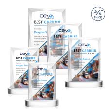 Messina Full Color Starfire on Alberton Base Rectangle Crystal Award - Newest Additions