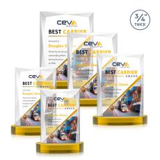 Messina Full Color Gold on Alberton Base Rectangle Crystal Award - Newest Additions