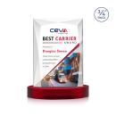 Messina Full Color Red on Alberton Rectangle Crystal Award