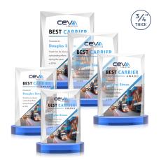 Messina Full Color Sky Blue on Alberton Base Rectangle Crystal Award - Newest Additions