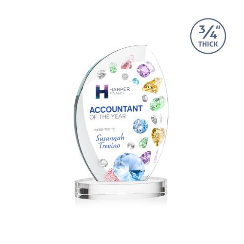 Corporate Awards - Crystal Awards - Wichita Full Color Clear on Alberton Base Peak Crystal Award