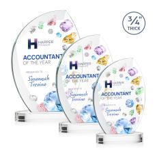 Wichita Full Color Clear on Alberton Base Flame Crystal Award - Flame Awards