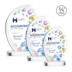 Wichita Full Color Clear on Alberton Base Flame Crystal Award - Newest Additions