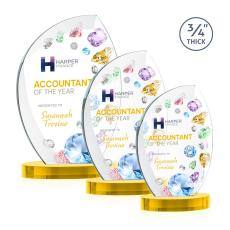 Wichita Full Color Gold on Alberton Base Flame Crystal Award - Newest Additions