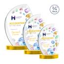 Wichita Full Color Gold on Alberton Base Flame Crystal Award