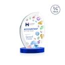 Wichita Full Color Blue on Alberton Base Flame Crystal Award