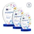 Wichita Full Color Blue on Alberton Base Flame Crystal Award