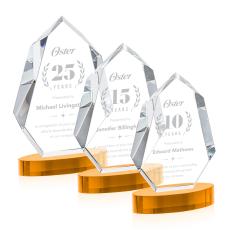 Norwood Amber on Alberton Base Crystal Award - Corporate Awards