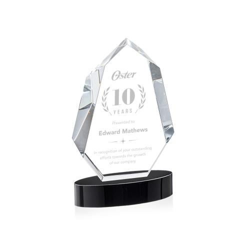 Corporate Awards - Crystal Awards - Norwood Black on Alberton Base Crystal Award