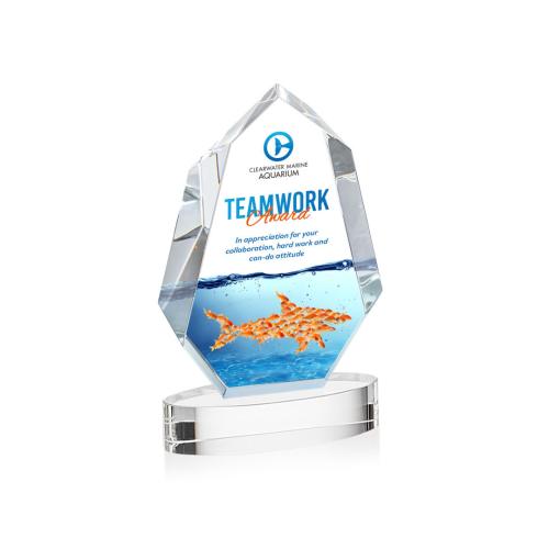 Corporate Awards - Crystal Awards - Norwood Full Color Clear on Alberton Base Crystal Award