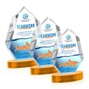 Norwood Full Color Amber on Alberton Base Crystal Award