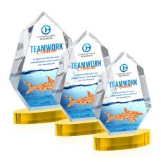 Norwood Full Color Gold on Alberton Base Crystal Award - Corporate Awards